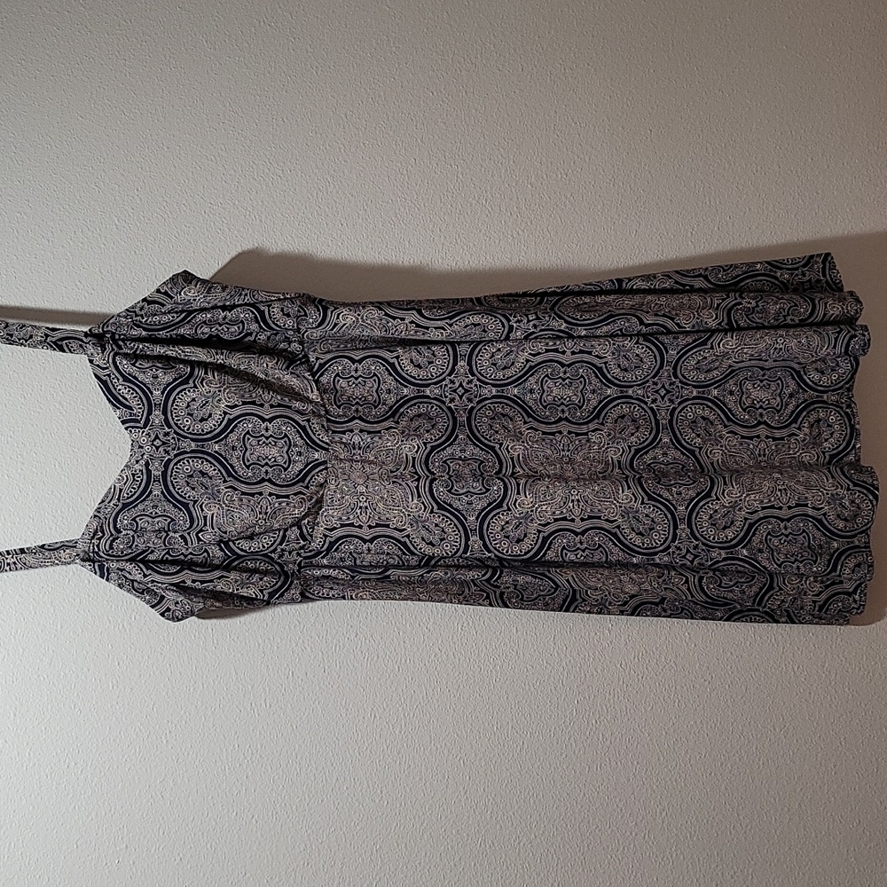 TORRID M/L PAISLEY MIDI CHALLIS TANK DRESS BLUE BANDANA PRINT MINIMALIST SIZE 00 - Picture 11 of 11
